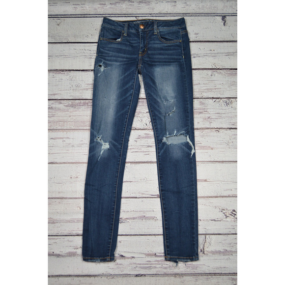 American Eagle Super Super Stretch Jegging Women's Juniors Size 4‎ Pre-Owned - Picture 2 of 16